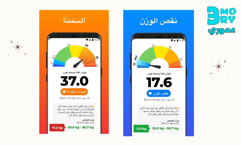 فوائد تطبيق الوزن والطول المثالي للمستخدم