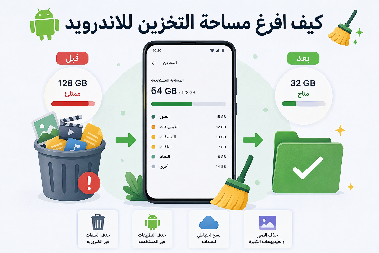 كيف افرغ مساحة التخزين للاندرويد 2026