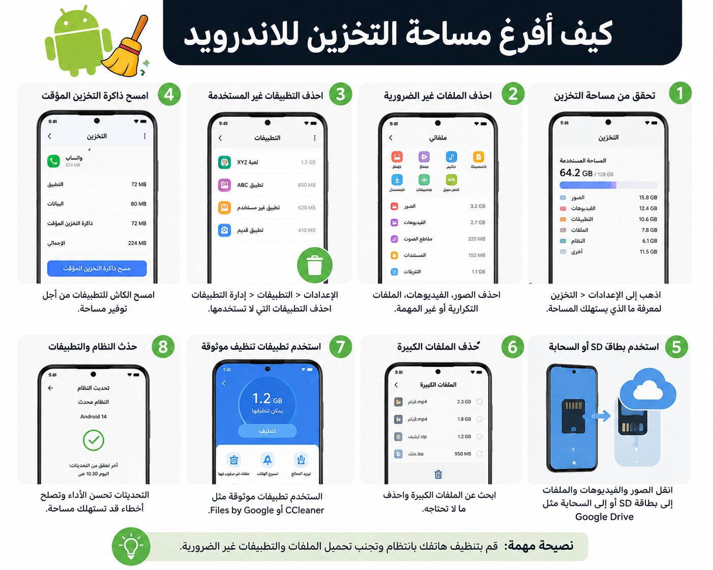 كيف افرغ مساحة التخزين للاندرويد 2026